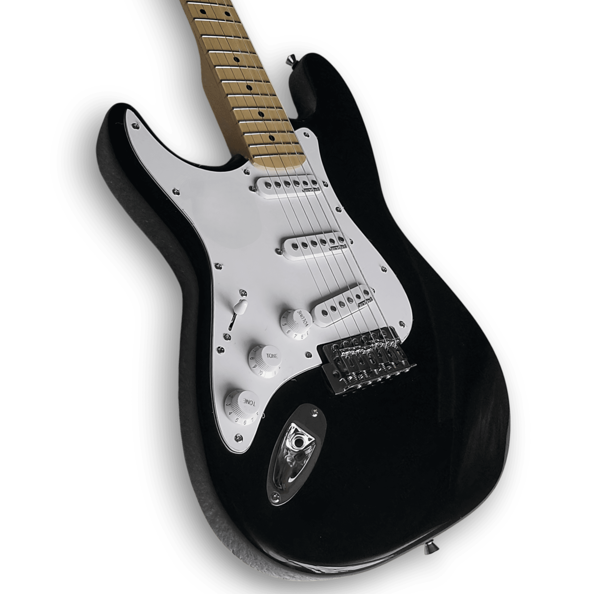 Custom Made Maple Fretboard Left Handed Black Strat Style 6 Strings Electric Guitar - Image 3