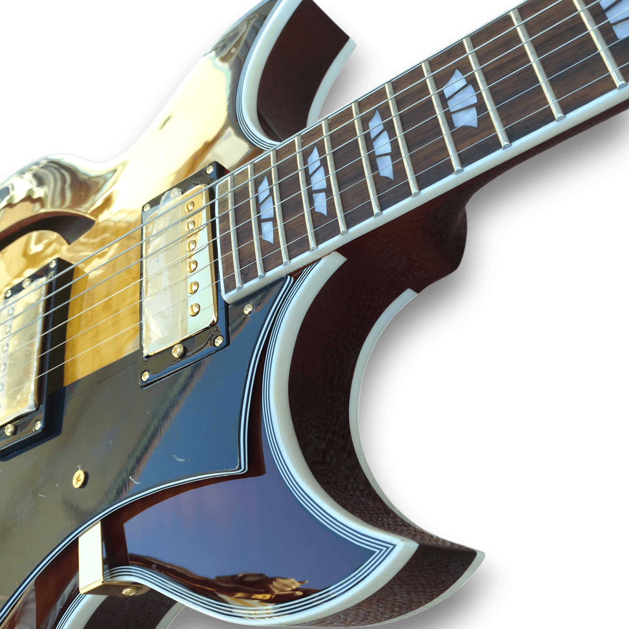 Custom Made Sunburst Hollowbody Johnny A Style Flame Maple Top 6 Strings Electric Guitar - Image 6