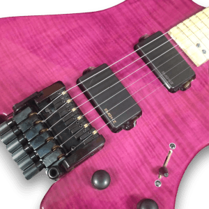 Custom Made Purple Flame Maple Top Headless Style Electric Guitar - Image 4