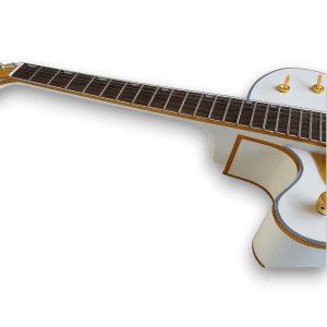 Custom Made White Left Handed Hollow Body Falcon Style 6 Strings Electric Guitar - Image 4