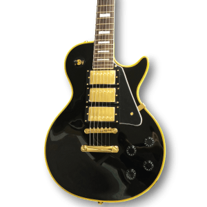 Custom Made Golden Hardware Black Beauty 3 LP Style 6 Strings Electric Guitar