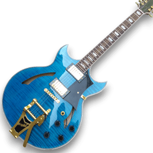 Custom Made Johnny A Style Hollowbody Blue Flame Maple Top 6 Strings Electric Guitar - Image 2