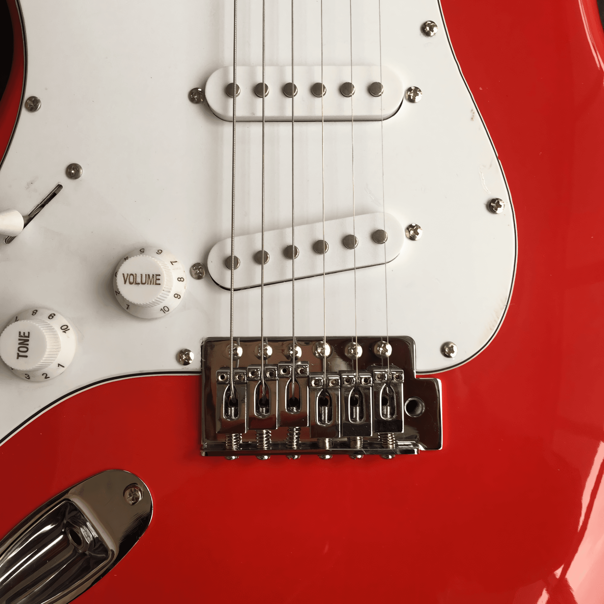 Custom Made Red Strat Style Left Handed 6 Strings Electric Guitar - Image 3