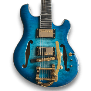 Custom Made Blue Burst Trey Anastasio Style Semi-Hollow Flame Maple Top 6 Strings Electric Guitar
