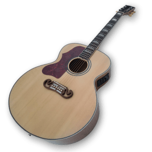 Custom Made Antique Natural Finish Left Handed J200 Style Acoustic Guitar - Image 2