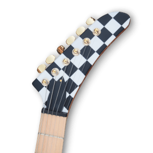 Custom Made Rick Nielsens Explorer Style Checkerboard 6 Strings Electric Guitar - Image 5