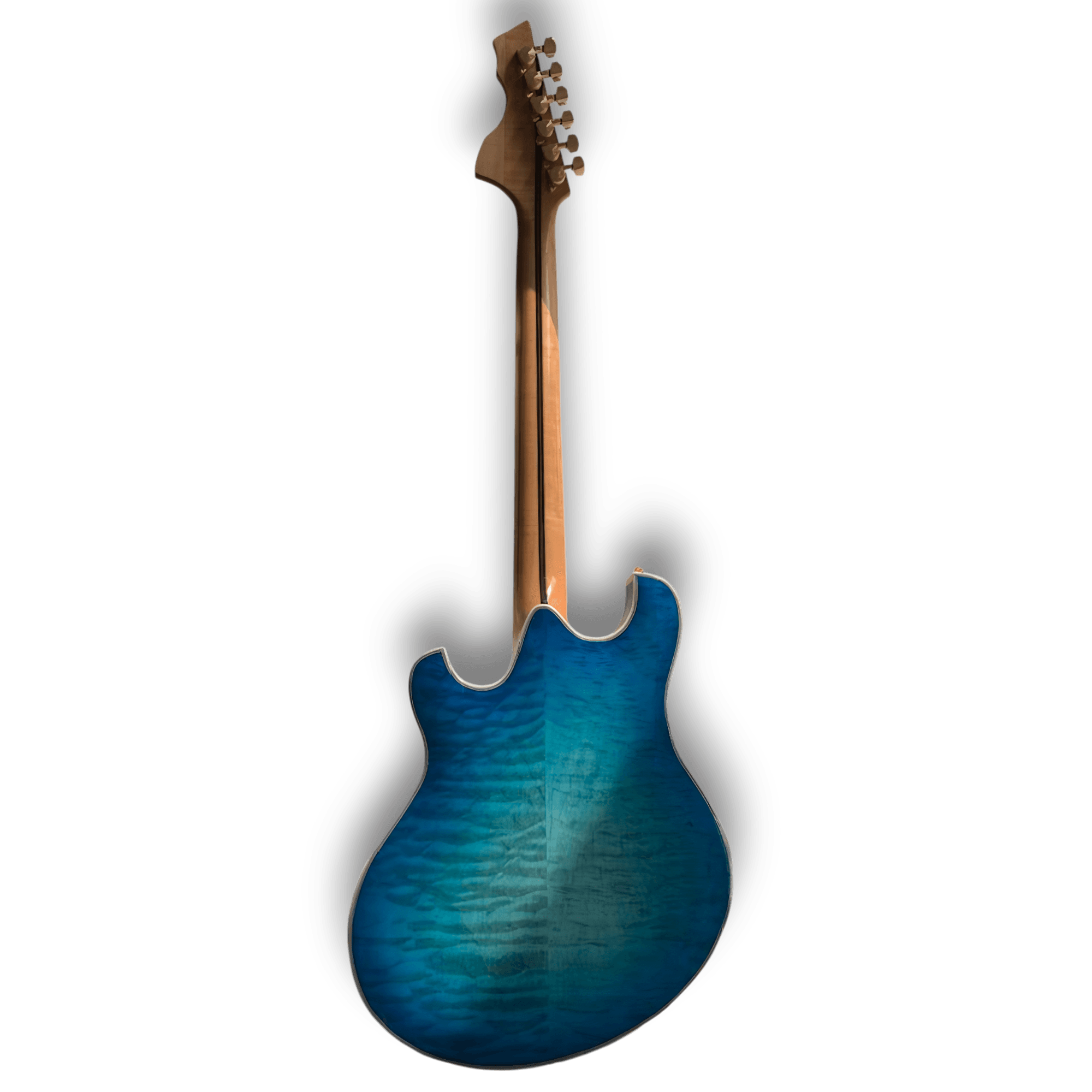 Custom Made Blue Burst Trey Anastasio Style Semi-Hollow Flame Maple Top 6 Strings Electric Guitar - Image 5