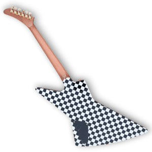 Custom Made Rick Nielsens Explorer Style Checkerboard 6 Strings Electric Guitar - Image 6