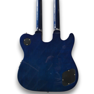 Custom Made Blue Flame Maple Top Crossroads Style 12&6 Strings Left Handed Acoustic and Electric Guitar - Image 5
