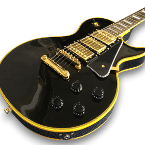 Custom Made Golden Hardware Black Beauty 3 LP Style 6 Strings Electric Guitar - Image 2