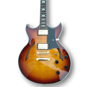 Custom Made Sunburst Johnny A Style Hollowbody Flame Maple Top 6 Strings Electric Guitar
