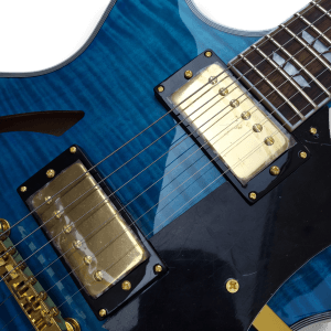 Custom Made Johnny A Style Hollowbody Blue Flame Maple Top 6 Strings Electric Guitar - Image 5