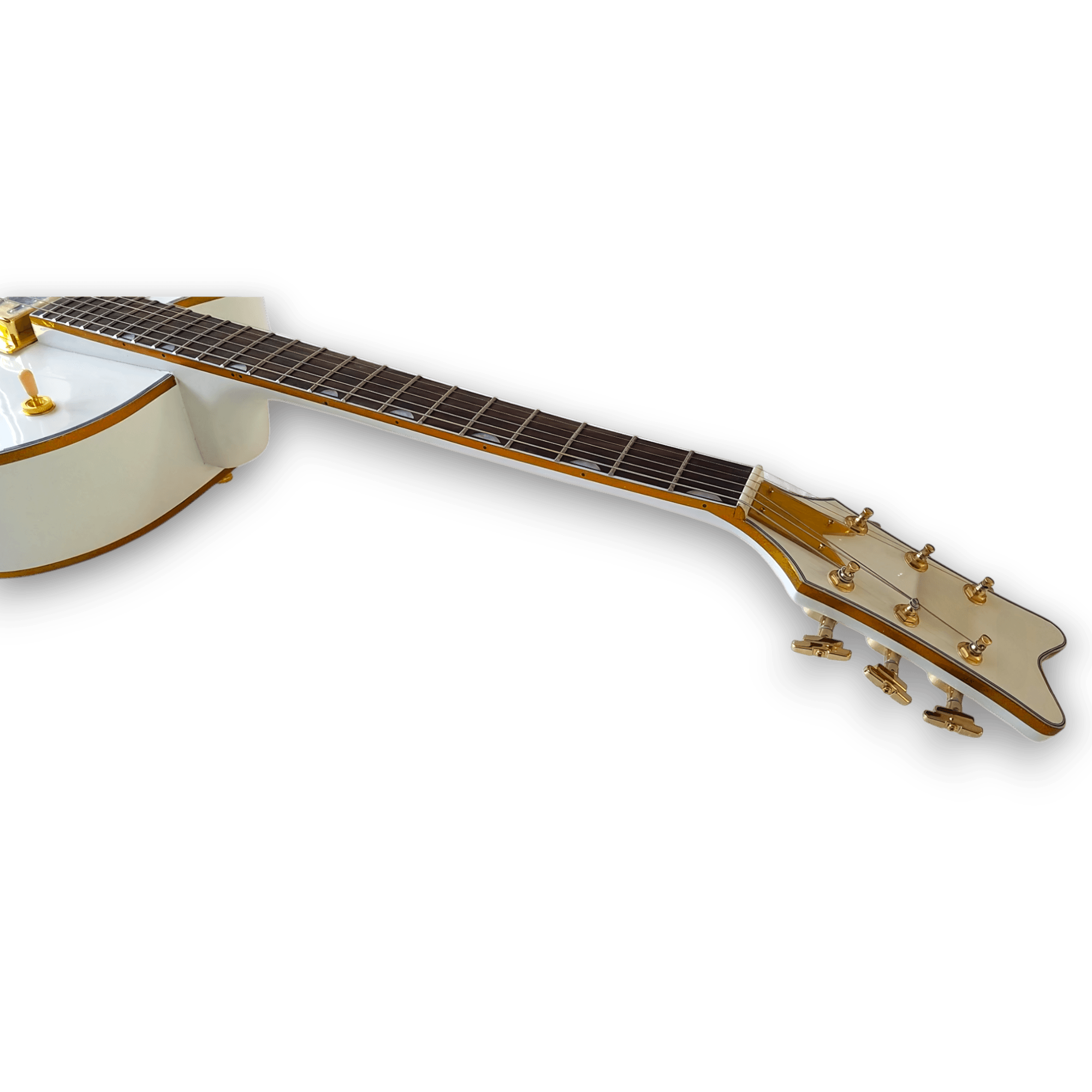Custom Made White Left Handed Hollow Body Falcon Style 6 Strings Electric Guitar - Image 5