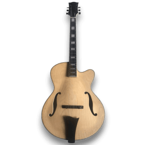 Custom Mad Natural Wood F-Hole Acoustic Guitar