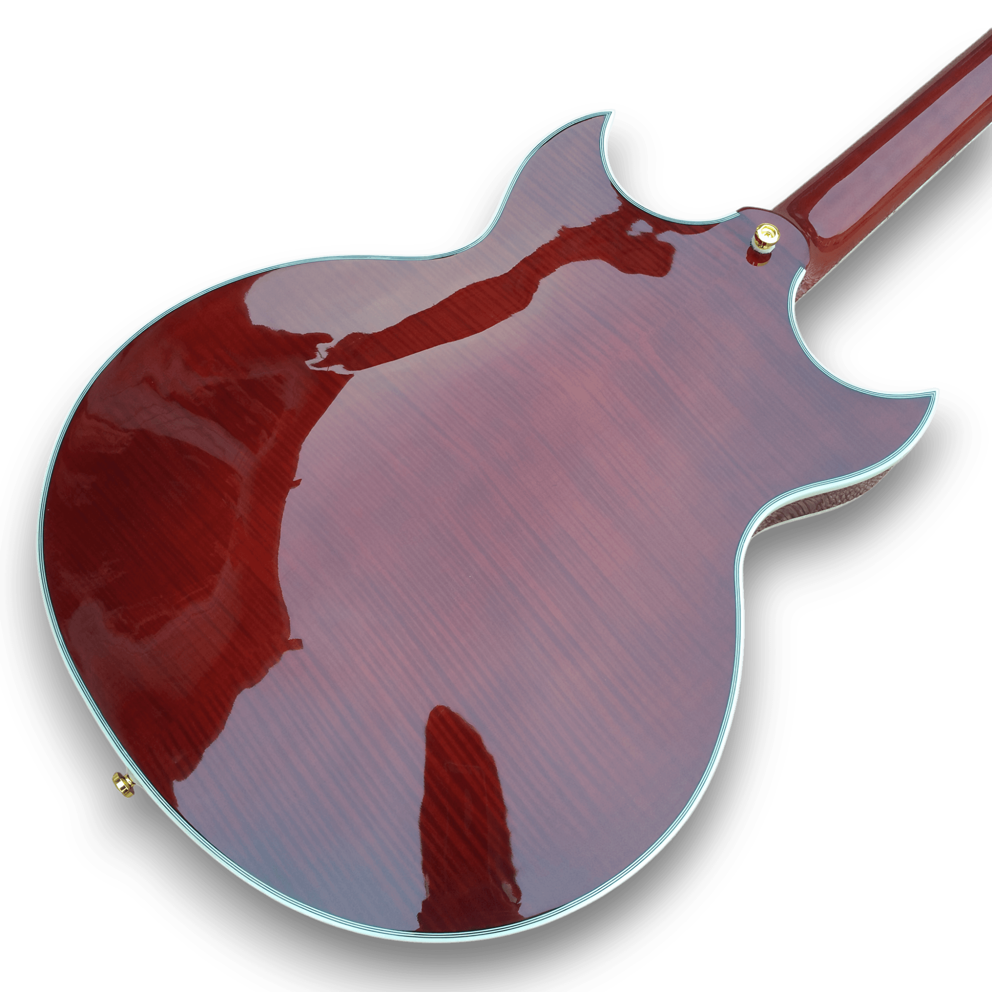 Custom Made Sunburst Johnny A Style Hollowbody Flame Maple Top 6 Strings Electric Guitar - Image 13