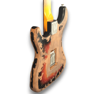 Custom Made SRV Strat Style Heavy Aged Black Relic Stevie Ray Vaughan 6 Strings Electric Guitar - Image 6