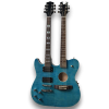 Custom Made Blue Flame Maple Top Crossroads Style 12&6 Strings Left Handed Acoustic and Electric Guitar