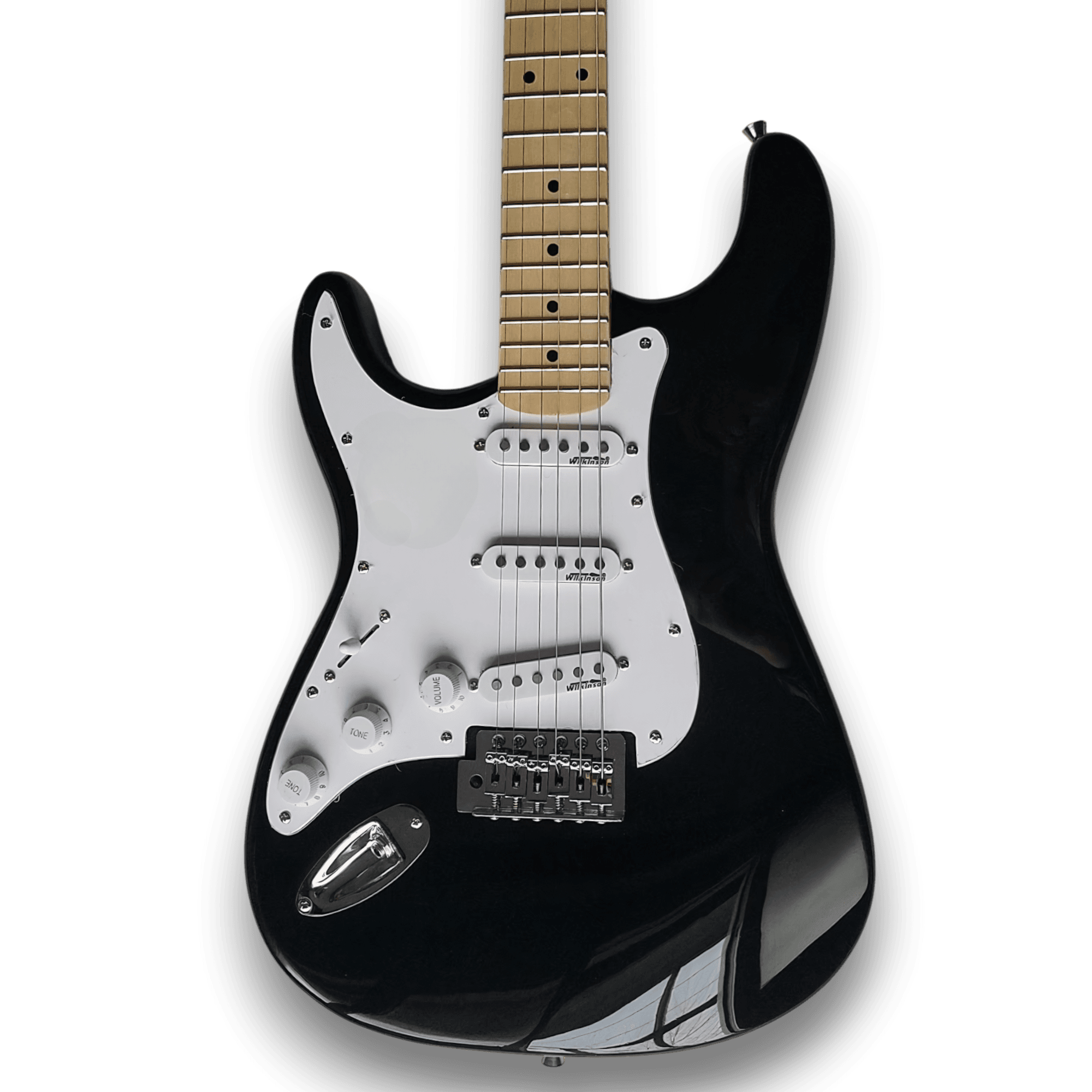 Custom Made Maple Fretboard Left Handed Black Strat Style 6 Strings Electric Guitar - Image 2