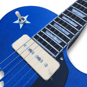 Custom Made Dany Lademacher LP Style Blue Metallic P90 6 Strings Electric Guitar - Image 7