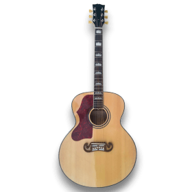 Custom Made Antique Natural Finish Left Handed J200 Style Acoustic Guitar