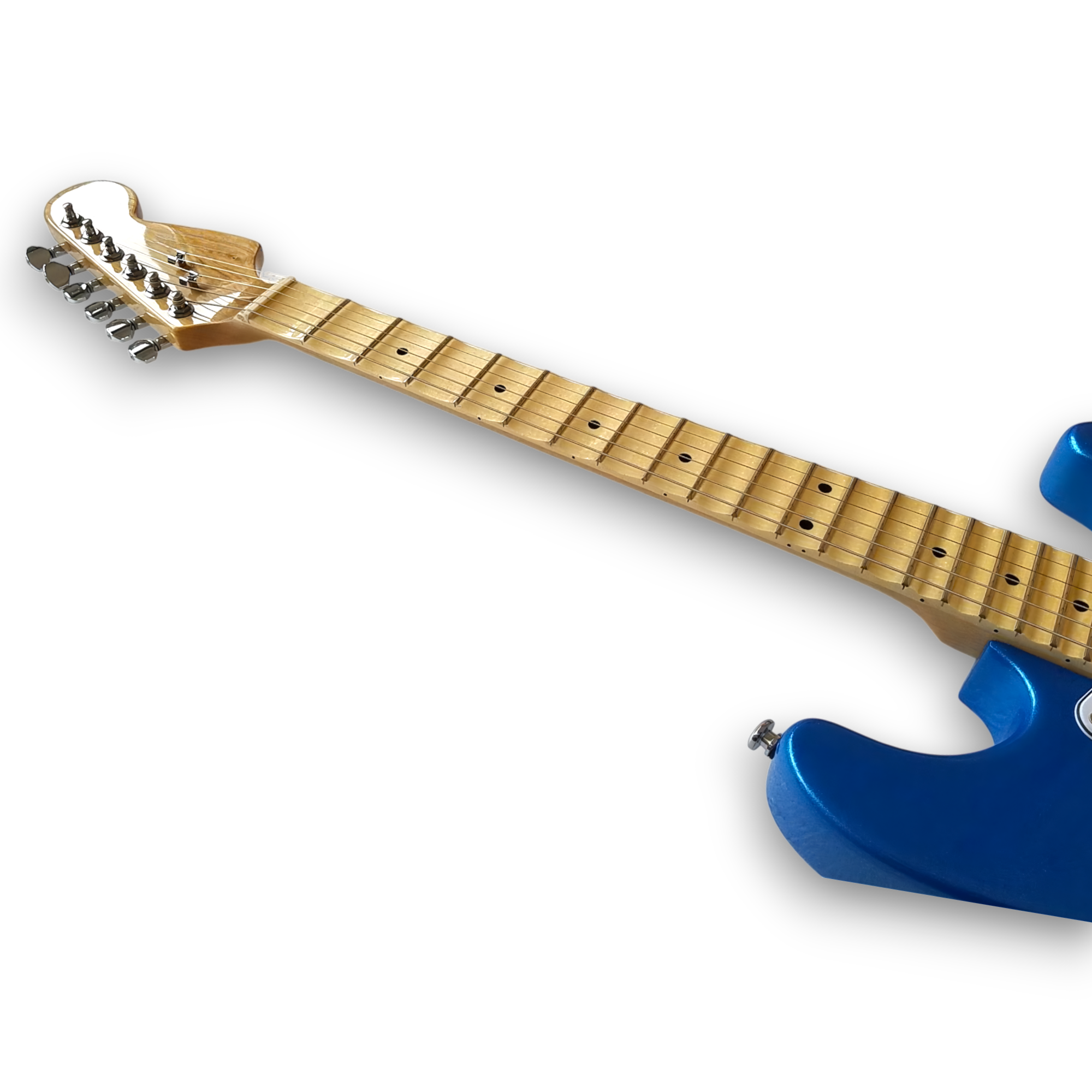 Custom Made Maple Scalloped Fretboard Blue Marlin Strat Style 6 Strings Electric Guitar - Image 6