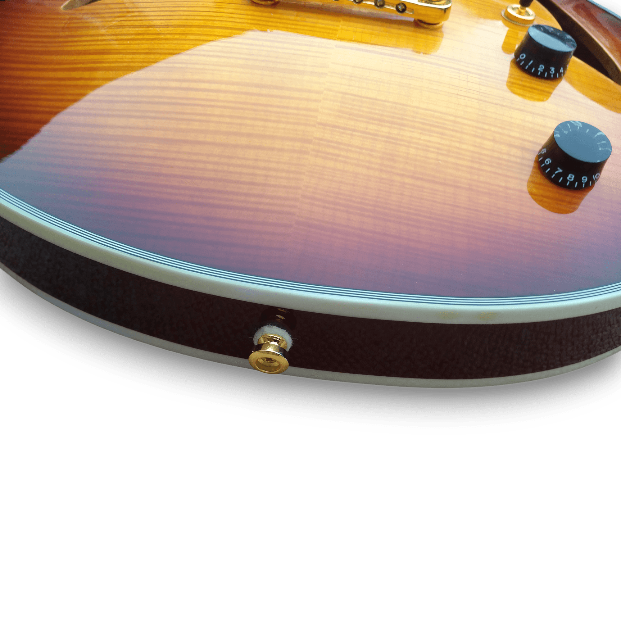 Custom Made Sunburst Johnny A Style Hollowbody Flame Maple Top 6 Strings Electric Guitar - Image 9