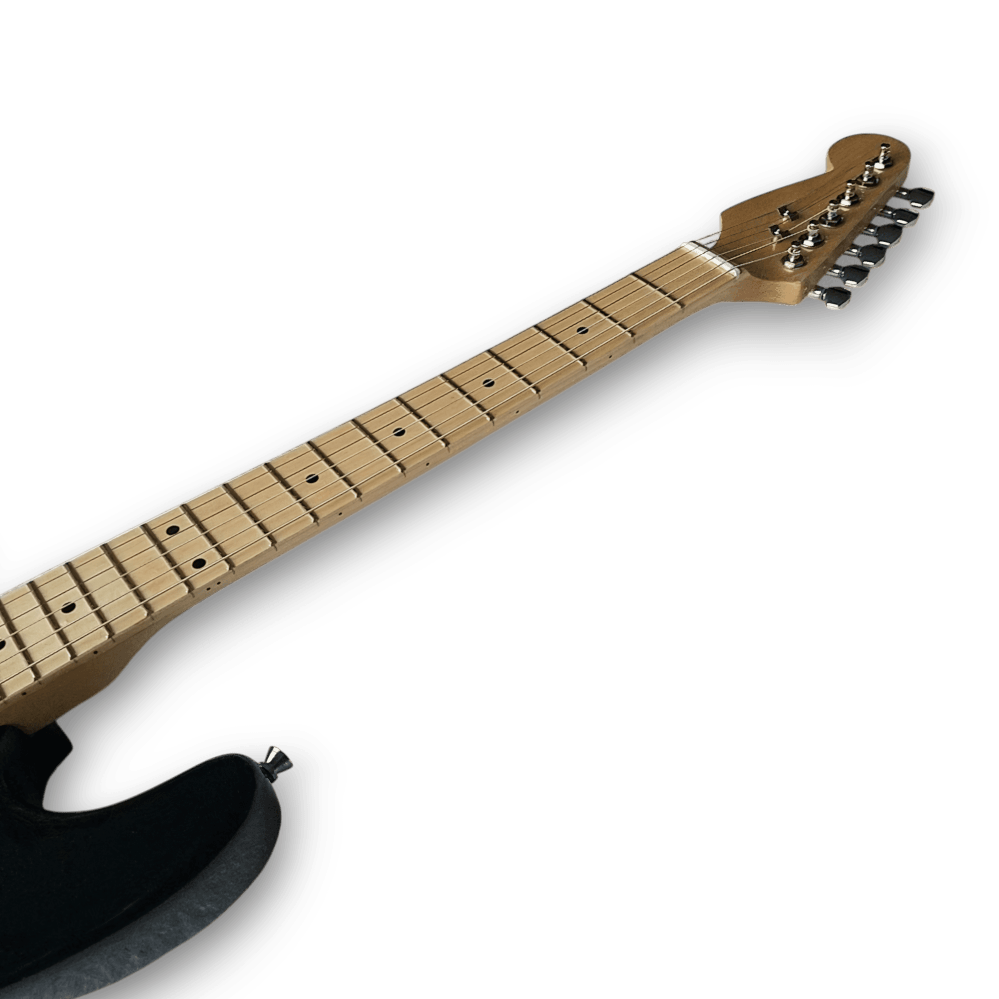 Custom Made Maple Fretboard Left Handed Black Strat Style 6 Strings Electric Guitar - Image 7