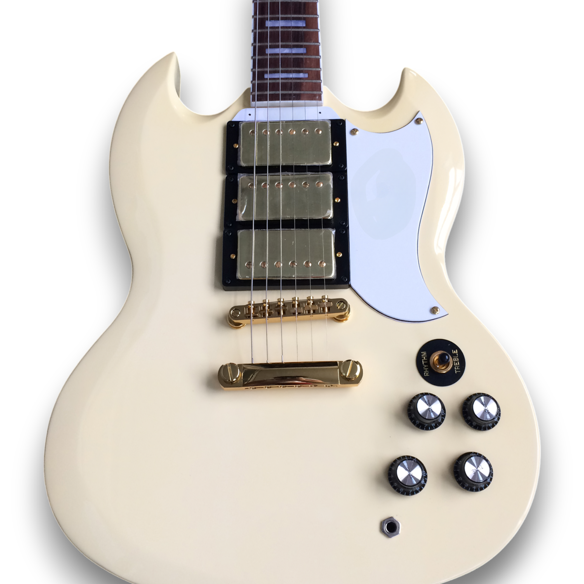 Custom Made Antique Ivory SG Style 6 Strings Electric Guitar - Image 2
