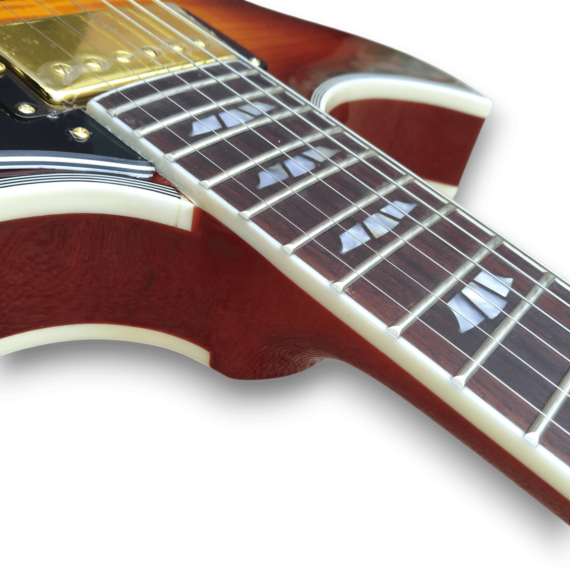 Custom Made Sunburst Johnny A Style Hollowbody Flame Maple Top 6 Strings Electric Guitar - Image 4