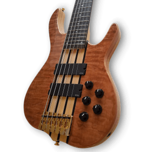 Custom Made Quilted Maple Top 6 String Elite Style Electric Bass - Image 4