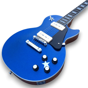 Custom Made Dany Lademacher LP Style Blue Metallic P90 6 Strings Electric Guitar - Image 3