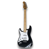 Custom Made Maple Fretboard Left Handed Black Strat Style 6 Strings Electric Guitar