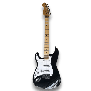 Custom Made Maple Fretboard Left Handed Black Strat Style 6 Strings Electric Guitar