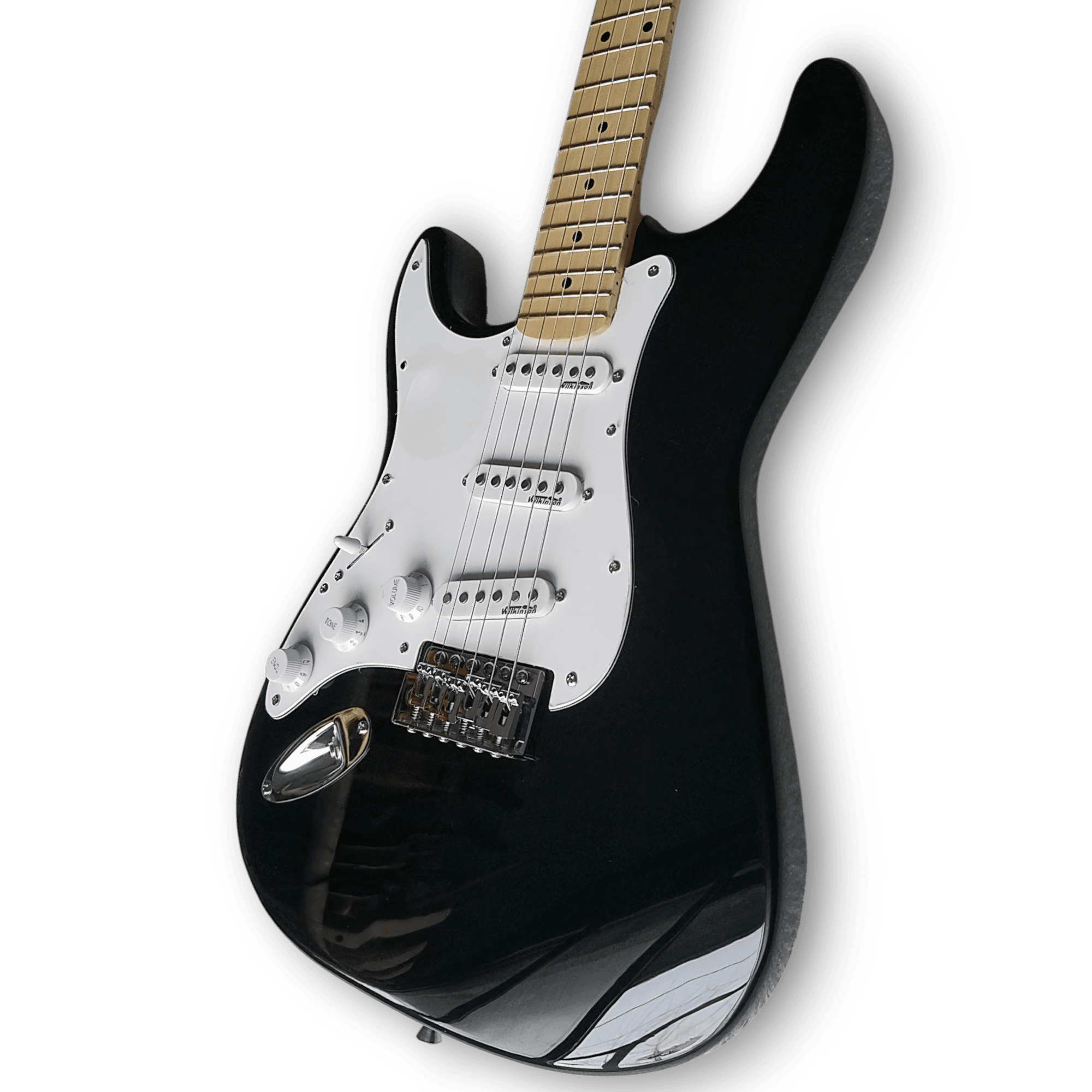Custom Made Maple Fretboard Left Handed Black Strat Style 6 Strings Electric Guitar - Image 4