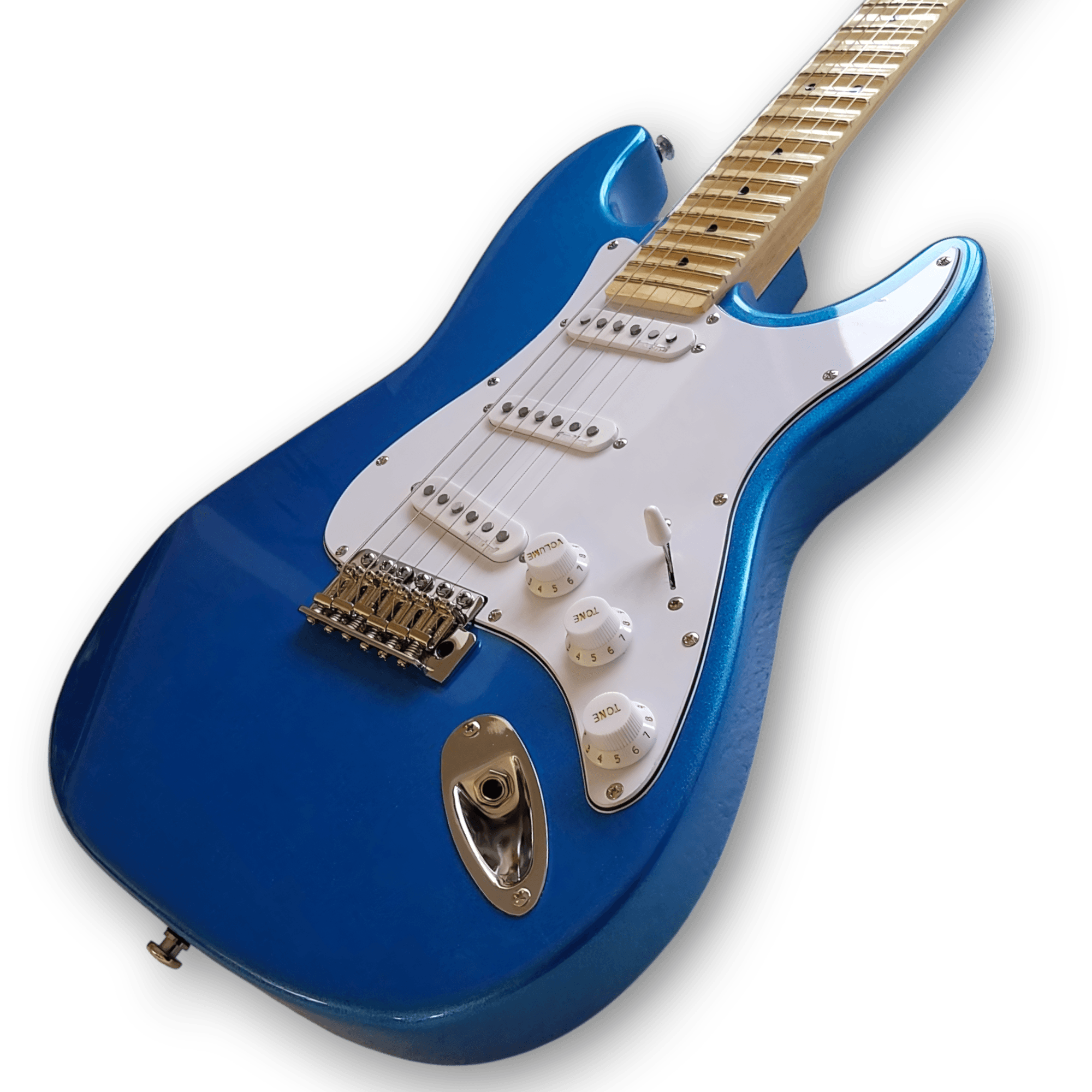 Custom Made Maple Scalloped Fretboard Blue Marlin Strat Style 6 Strings Electric Guitar - Image 3