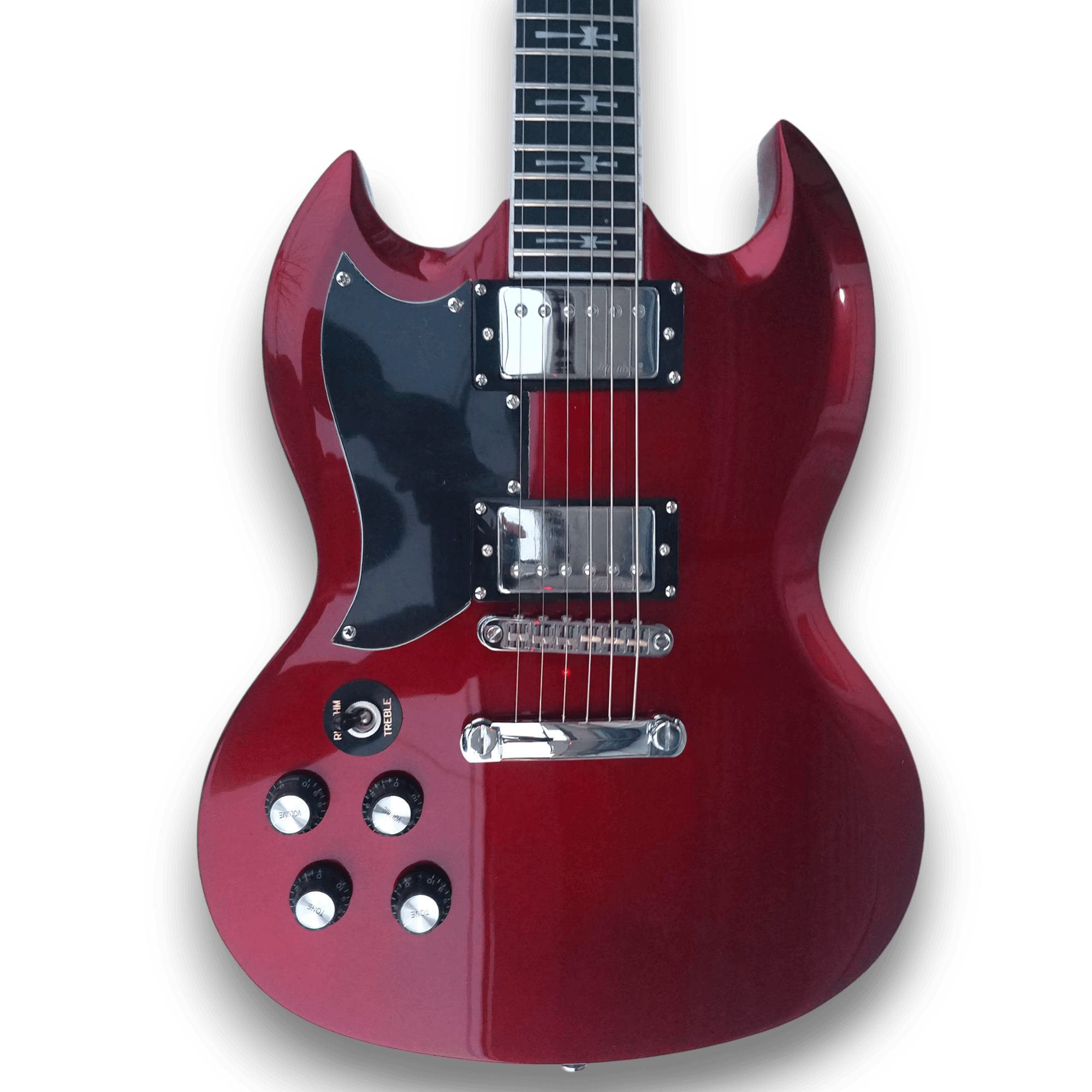 Custom Made Cherry Vintage Tony Iommi SG Style Left Handed 6 Strings Electric Guitar - Image 3