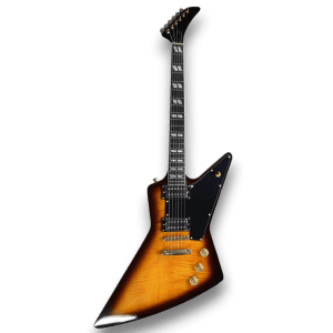 Custom Made Sunburst Flame Maple Top Explorer Style 6 Strings Electric Guitar