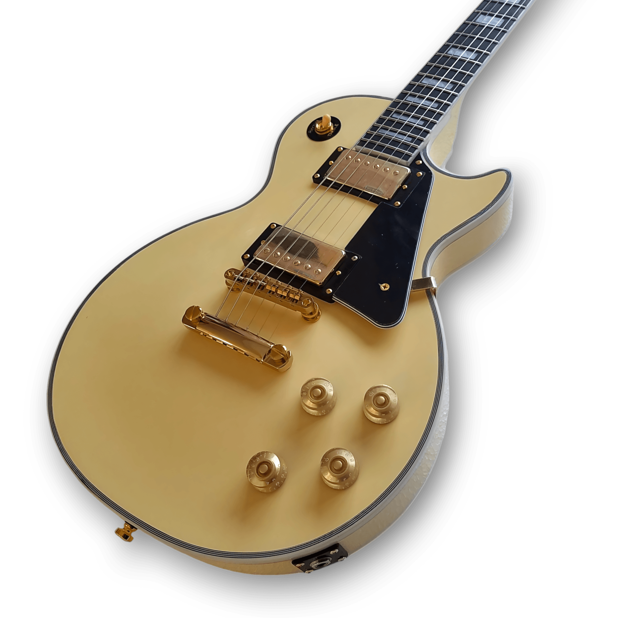 Custom Made Antique Ivory LP Style 6 Strings Electric Guitar - Image 4