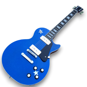 Custom Made Dany Lademacher LP Style Blue Metallic P90 6 Strings Electric Guitar - Image 2
