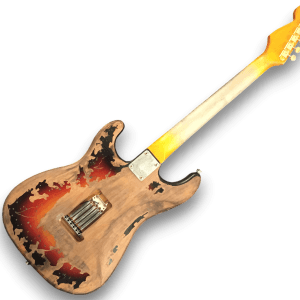 Custom Made SRV Strat Style Heavy Aged Black Relic Stevie Ray Vaughan 6 Strings Electric Guitar - Image 4