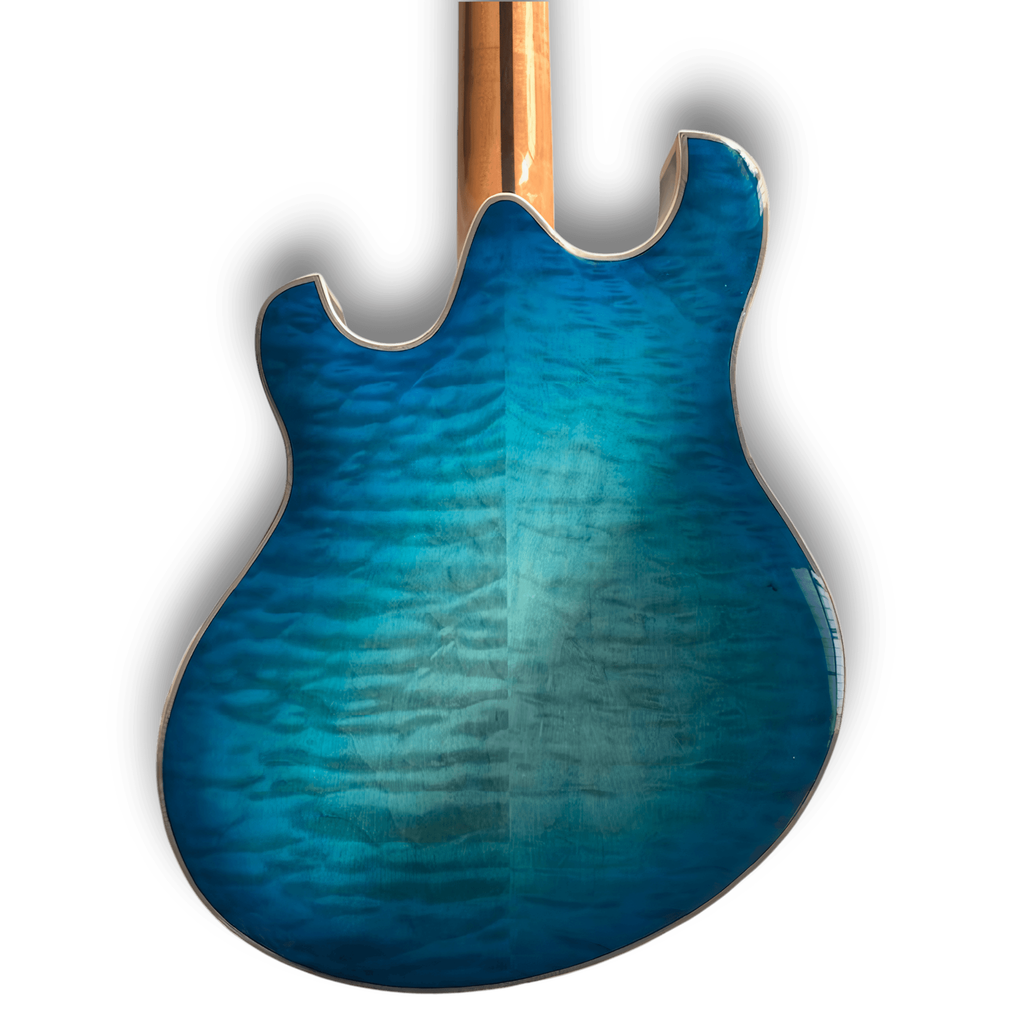 Custom Made Blue Burst Trey Anastasio Style Semi-Hollow Flame Maple Top 6 Strings Electric Guitar - Image 6