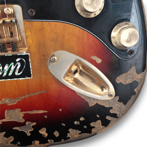 Custom Made SRV Strat Style Heavy Aged Black Relic Stevie Ray Vaughan 6 Strings Electric Guitar - Image 3