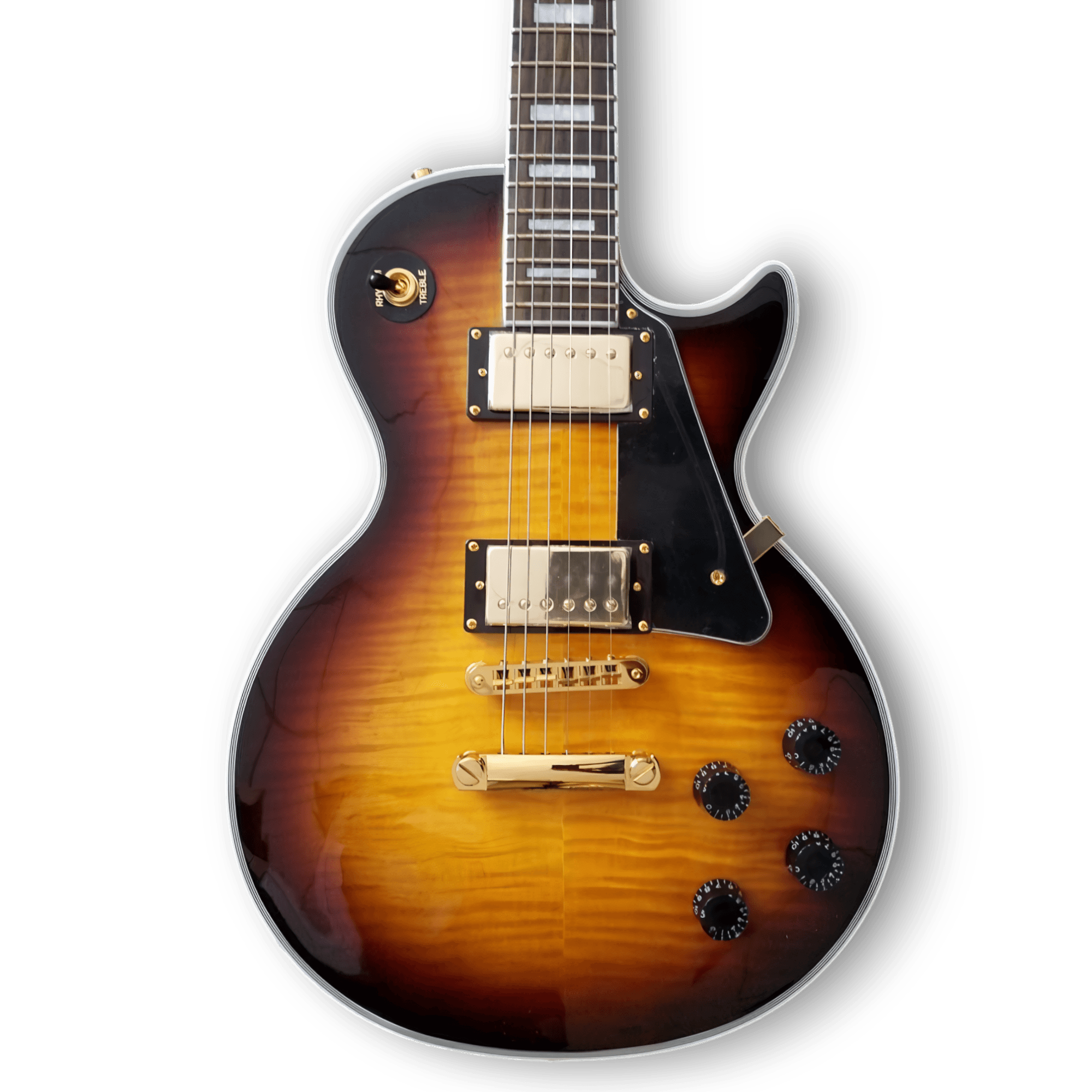 Custom Made Sedona Burst Flame Maple Top LP Style Electric Guitar 6 Strings
