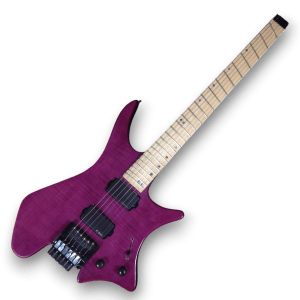 Custom Made Purple Flame Maple Top Headless Style Electric Guitar