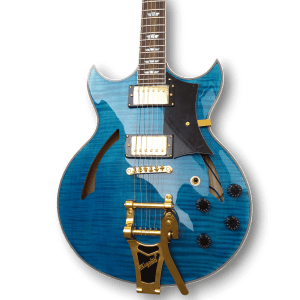 Custom Made Johnny A Style Hollowbody Blue Flame Maple Top 6 Strings Electric Guitar