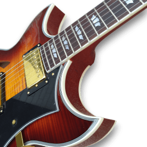 Custom Made Sunburst Johnny A Style Hollowbody Flame Maple Top 6 Strings Electric Guitar - Image 10