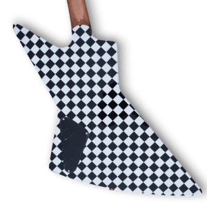 Custom Made Rick Nielsens Explorer Style Checkerboard 6 Strings Electric Guitar - Image 7