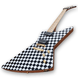 Custom Made Rick Nielsens Explorer Style Checkerboard 6 Strings Electric Guitar - Image 2