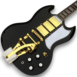 Custom Made Black Beauty SG Style Tremolo 6 Strings Electric Guitar