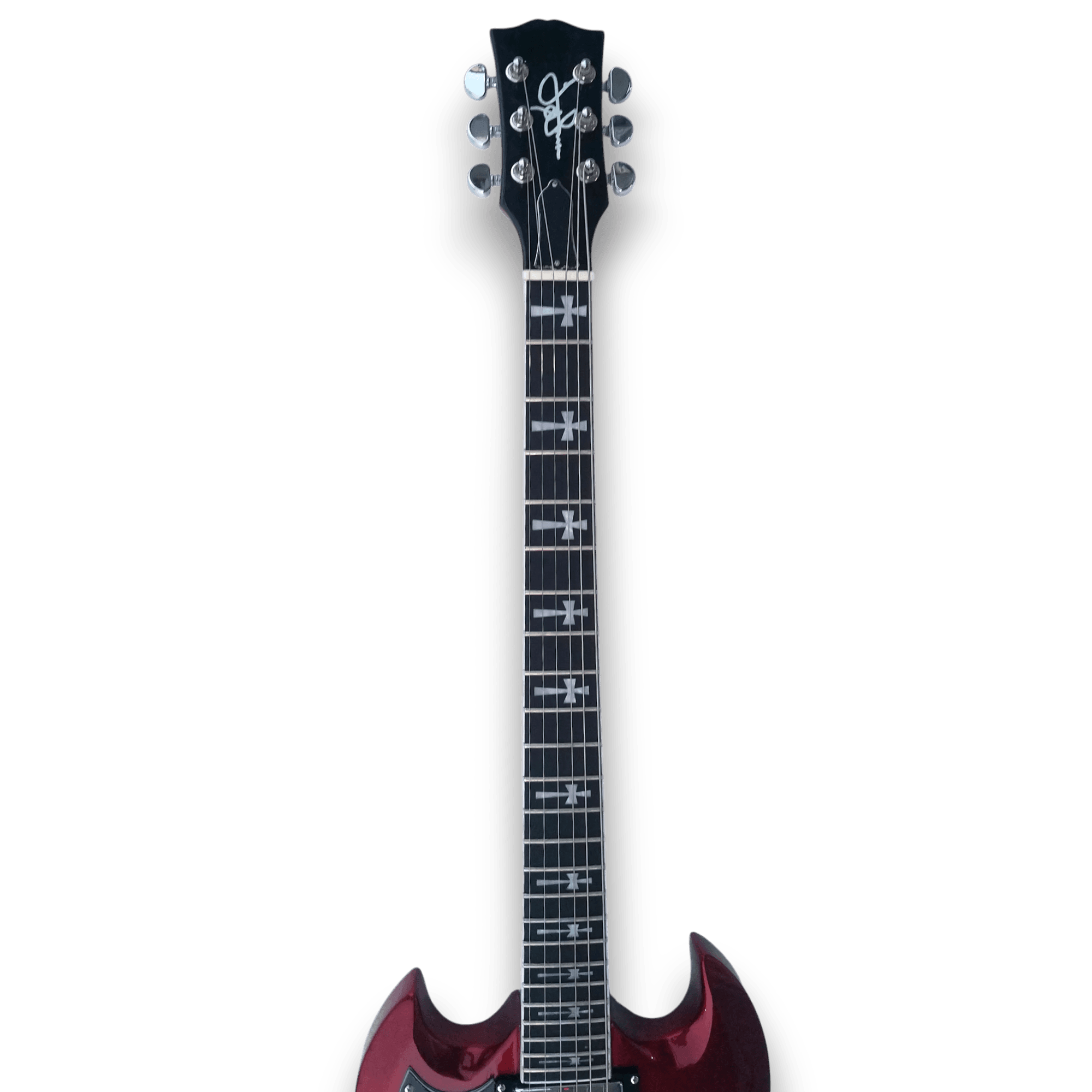 Custom Made Cherry Vintage Tony Iommi SG Style Left Handed 6 Strings Electric Guitar - Image 5